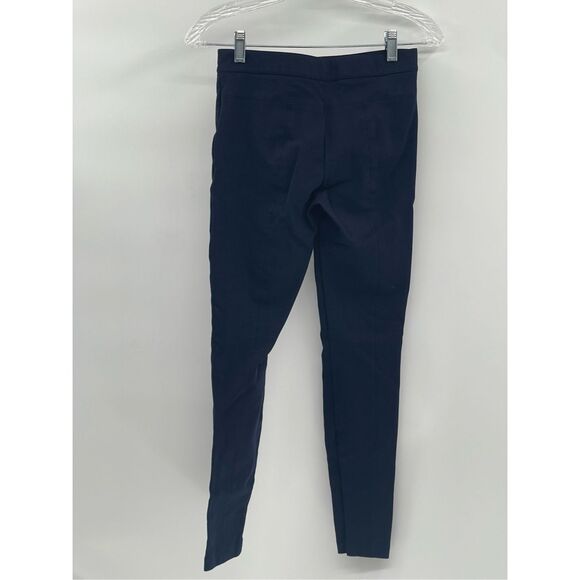 J. Crew Dress Ponte Pants Women Size 0R Navy Blue‎ Skinny Ankle Picket Zippers - Picture 6 of 11